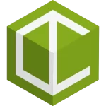 A green cube with the letter c on it.
