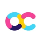 A vibrant logo featuring the letter oc.