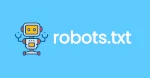 Robots tx logo on a blue background, suitable for a technical audit.