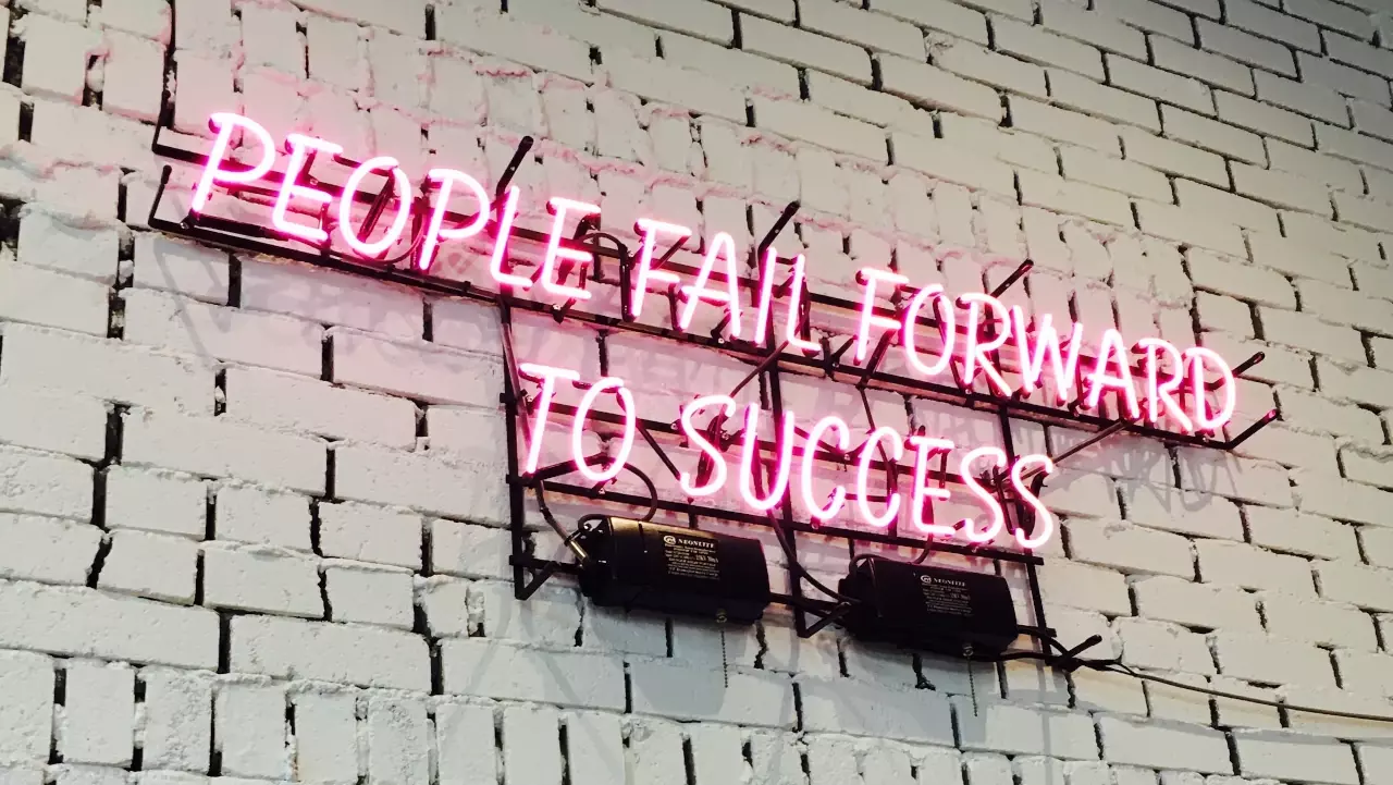 Technical SEO audit for people who fail forward to success neon sign.