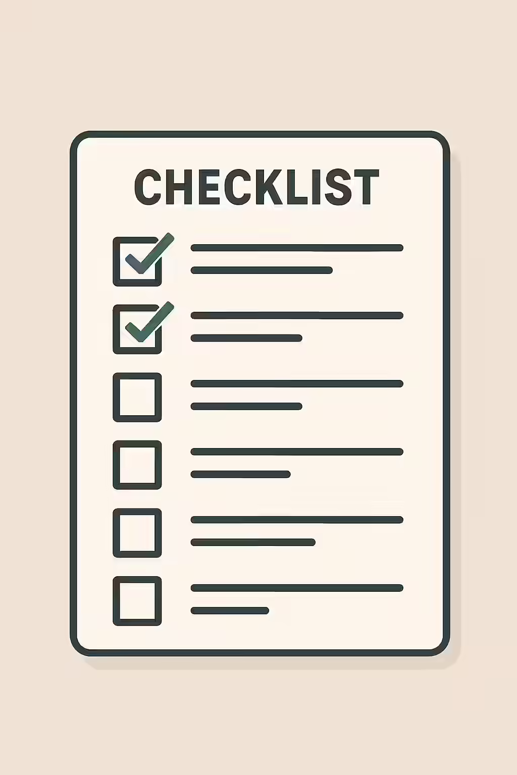 An illustration of a checklist, symbolizing the importance of making sure your website is free of bad content types.