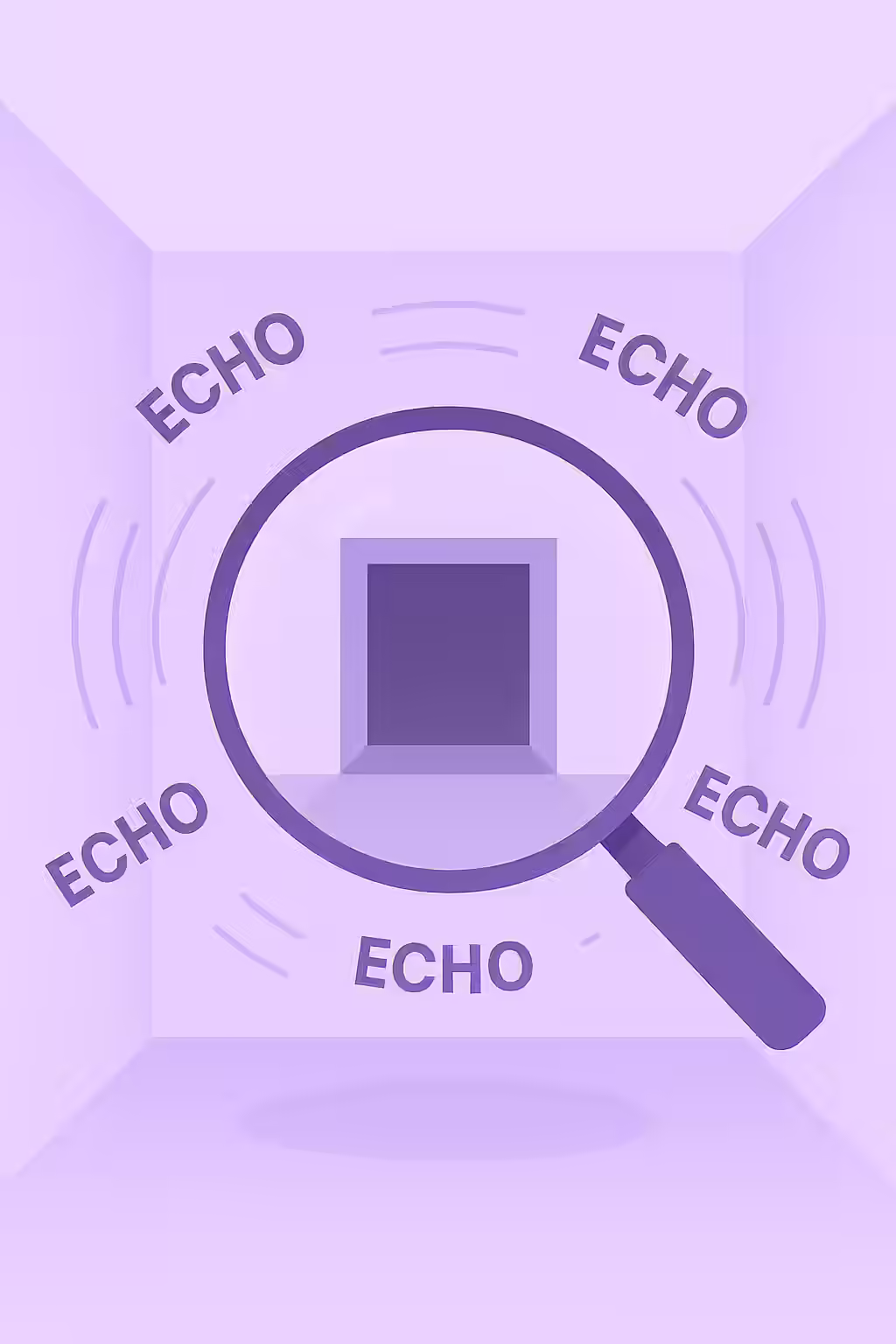 An illustration of an echo chamber, symbolizing the importance of avoiding repeated alt text.