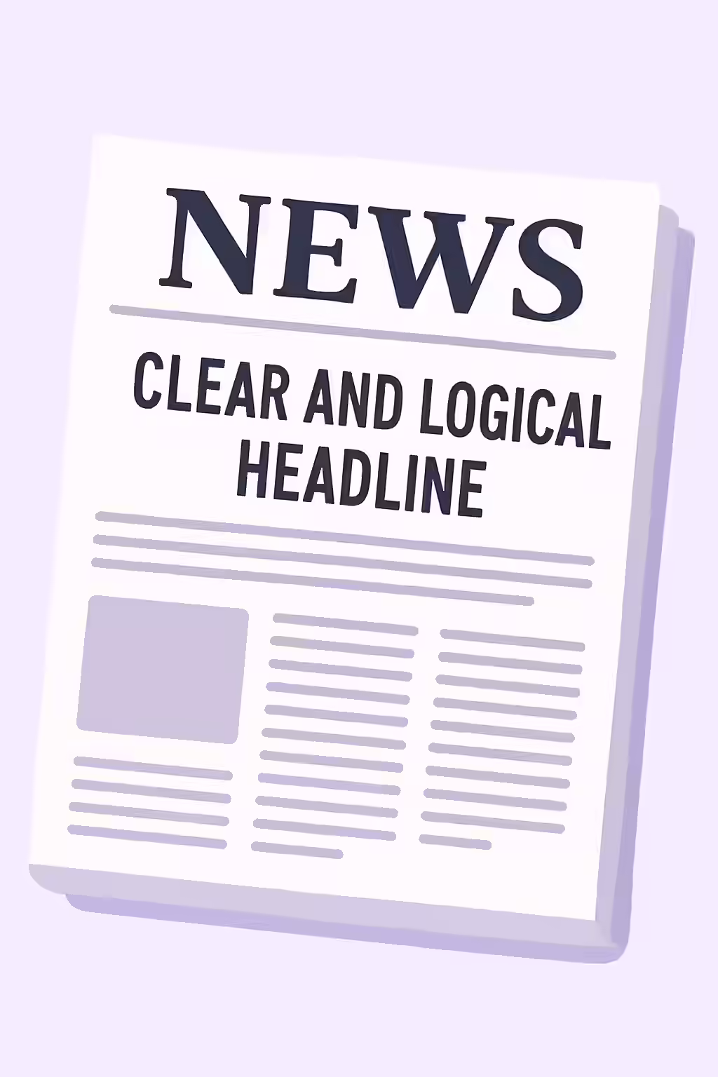 An illustration of a newspaper with a clear and logical headline, symbolizing the importance of the banner landmark.