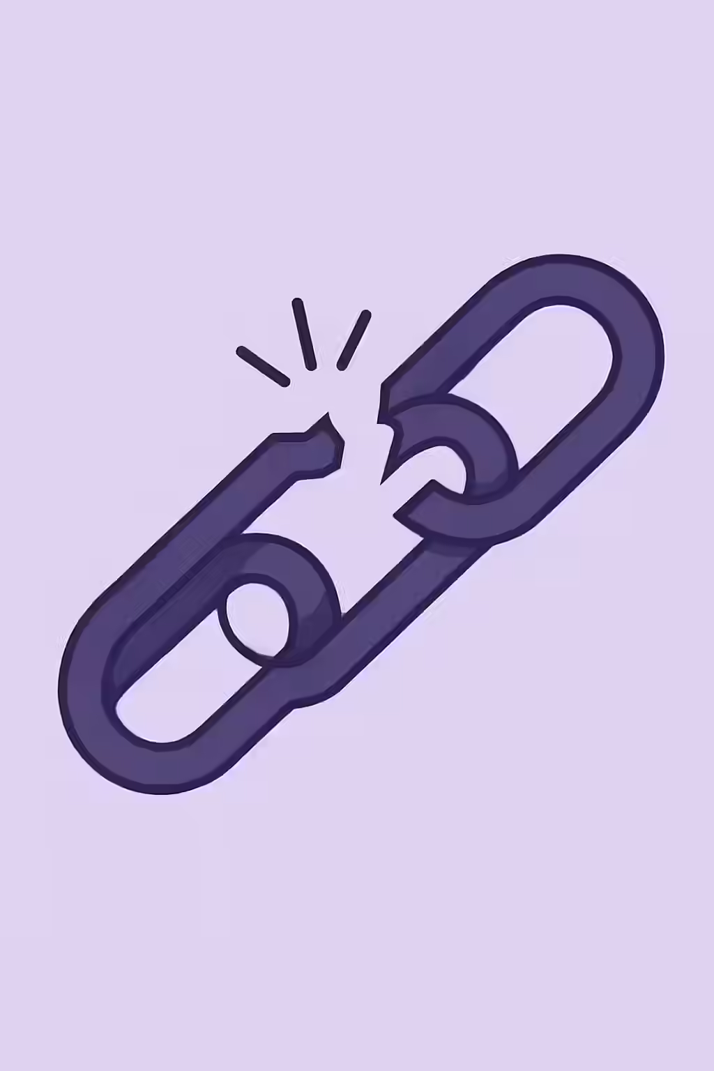 An illustration of a broken link, symbolizing the importance of fixing broken bookmarks.