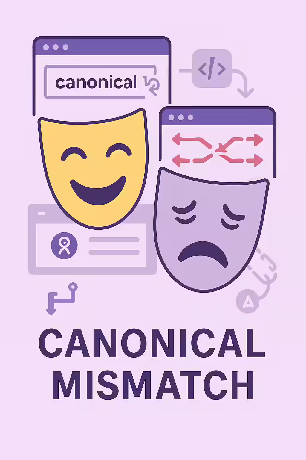 An illustration of two masks, symbolizing the importance of fixing canonical mismatches.