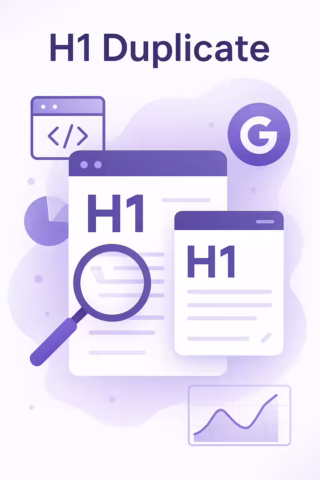 An illustration of an echo in a hallway, with the H1 tag being repeated, symbolizing the problem of duplicate H1 tags.