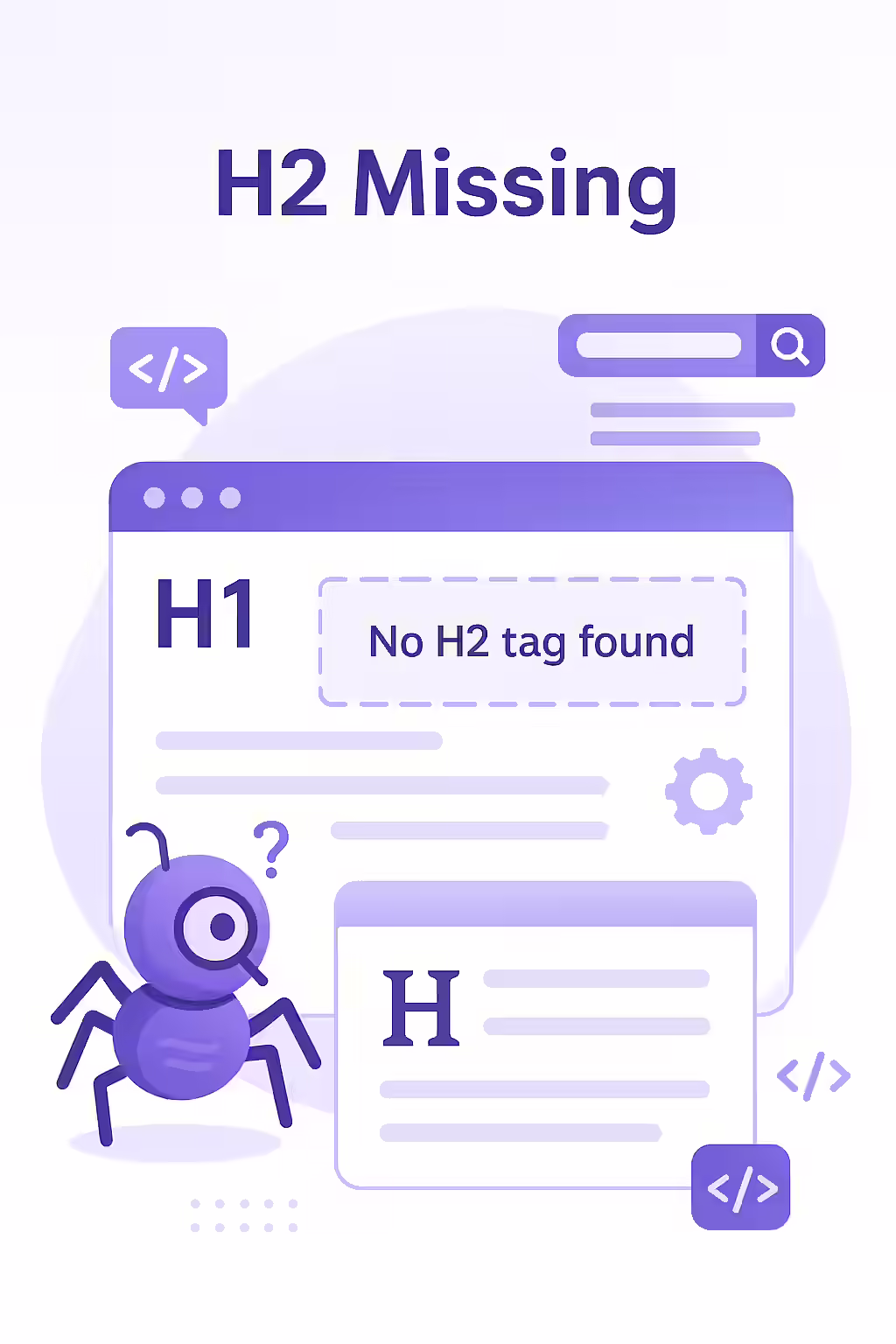 An illustration of a tree with a clear and logical branch structure, symbolizing a well-structured page with H2 tags.
