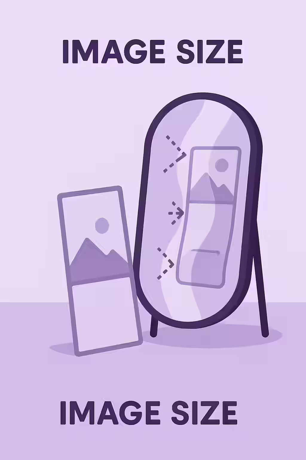 An illustration of a large image being squeezed into a small frame, symbolizing an incorrectly sized image.