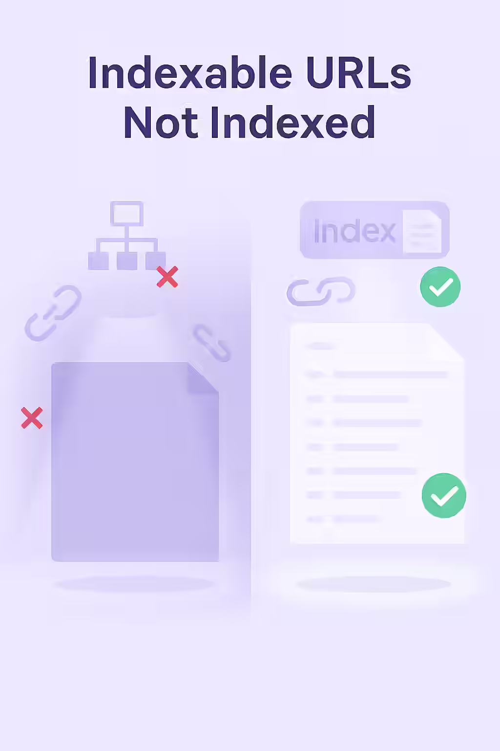 An illustration of an invisible page, symbolizing a page that is indexable but not indexed.