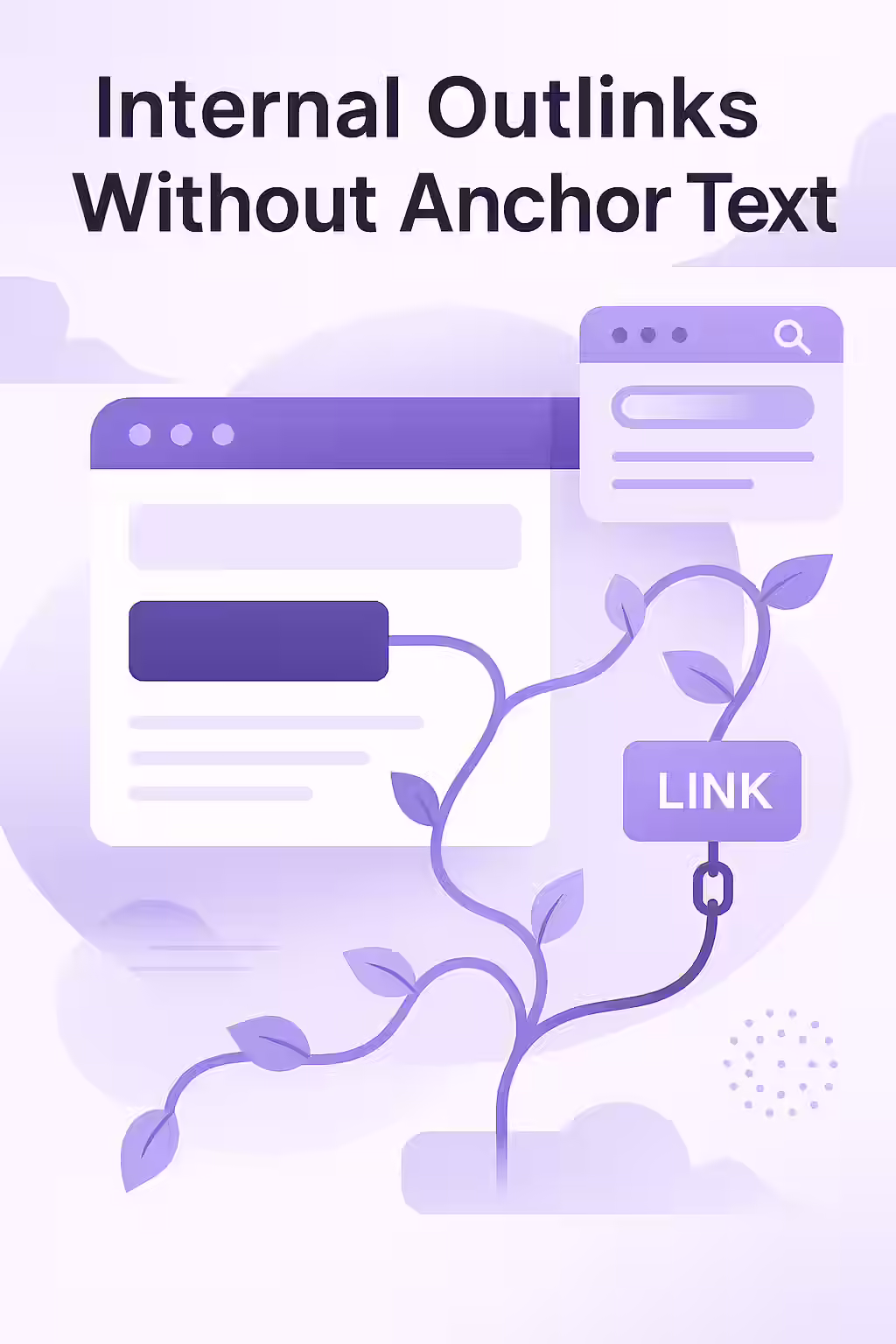 An illustration of a blank signpost, symbolizing a link with no anchor text.