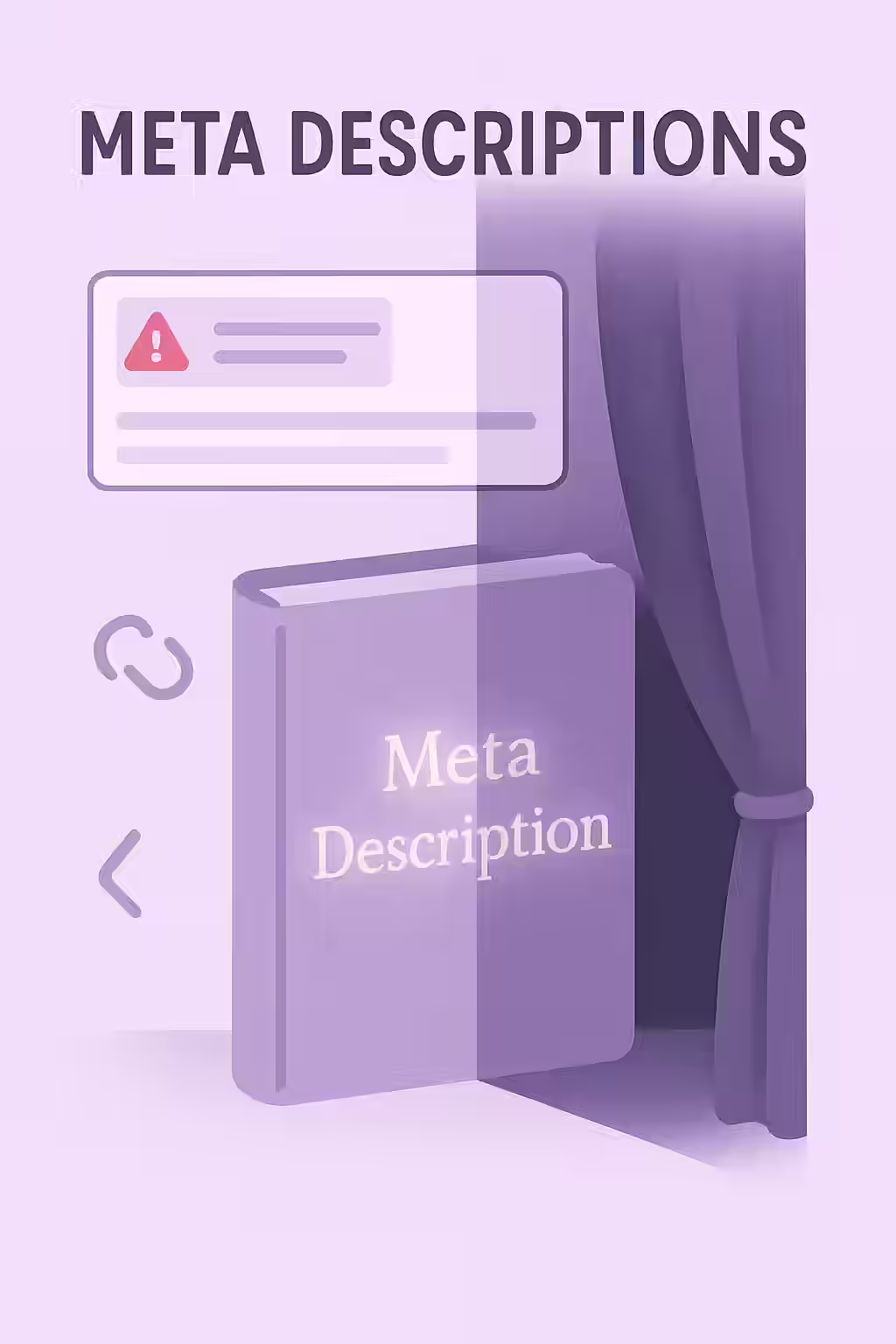 An illustration of a hidden meta description that only appears after a JavaScript rendering process.