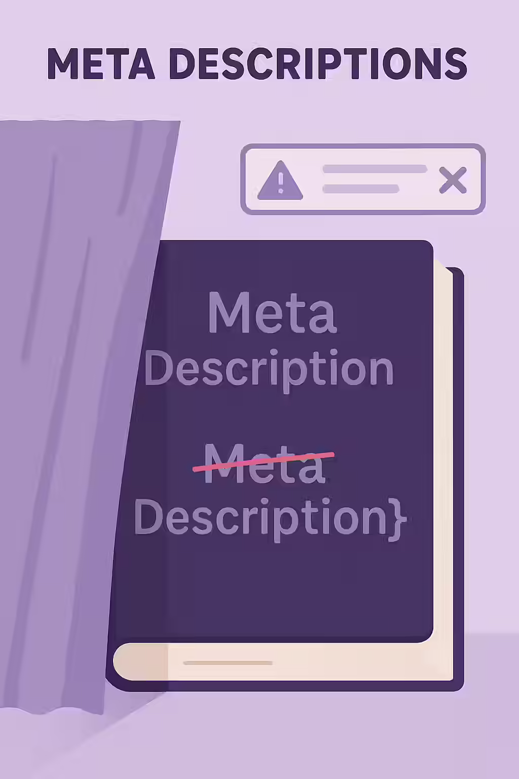 An illustration showing a meta description tag being changed by a JavaScript process.