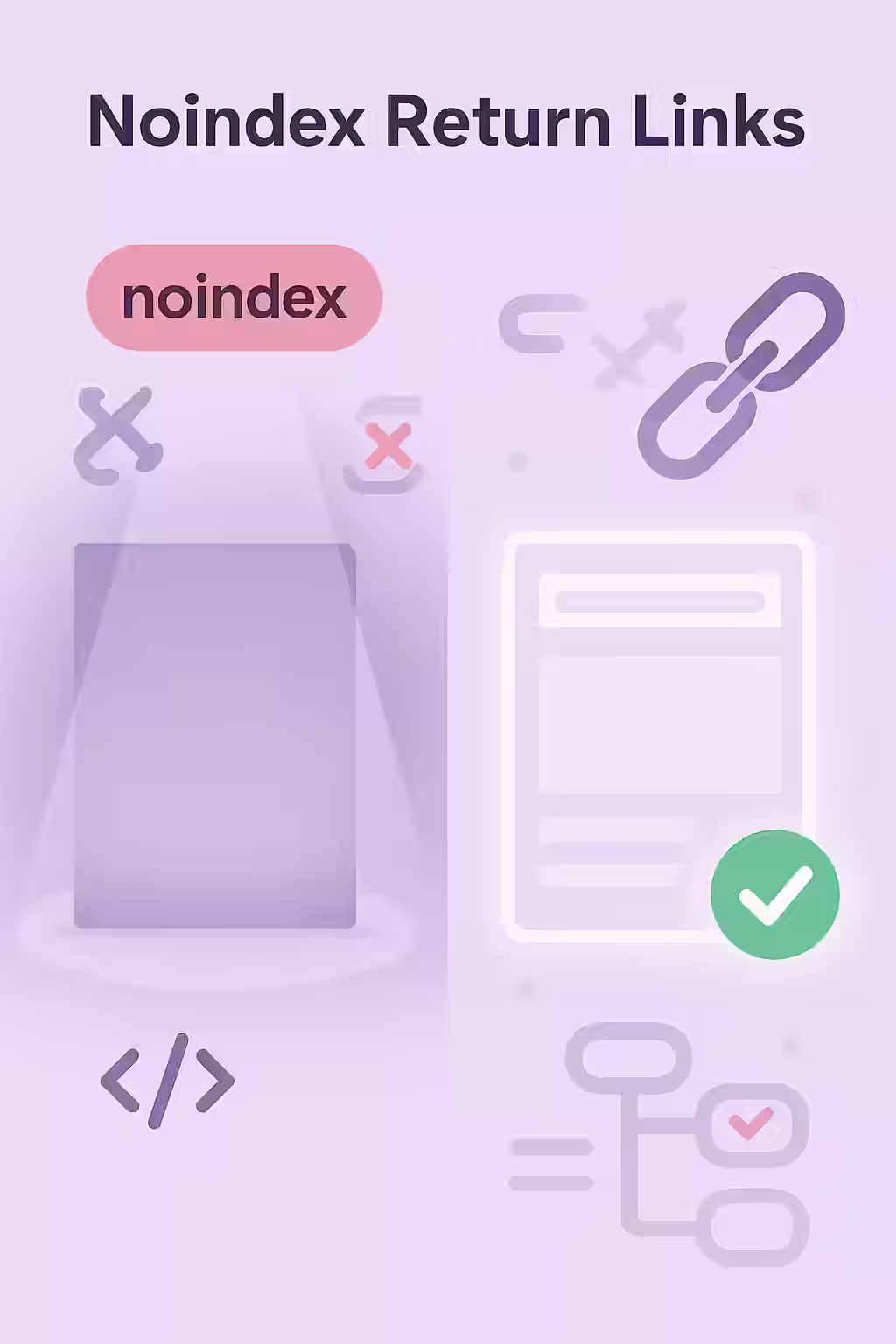 An illustration of a signpost pointing to a 'noindex' page, symbolizing a conflicting SEO signal.