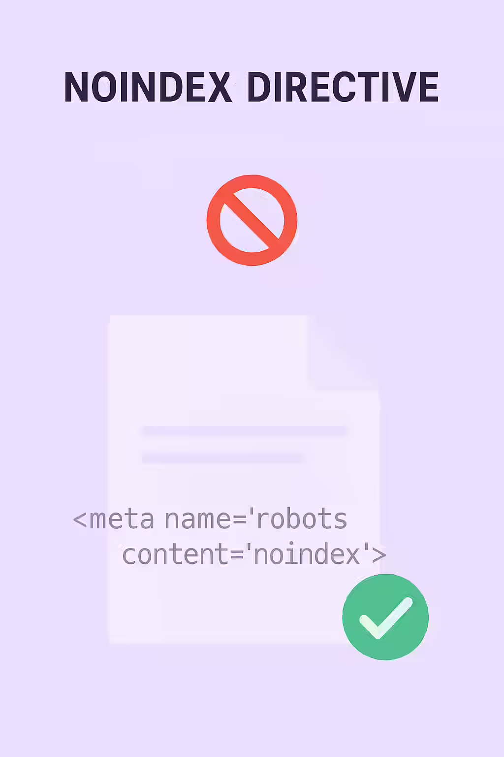 An illustration of an invisible page, symbolizing the effect of the 'noindex' directive.