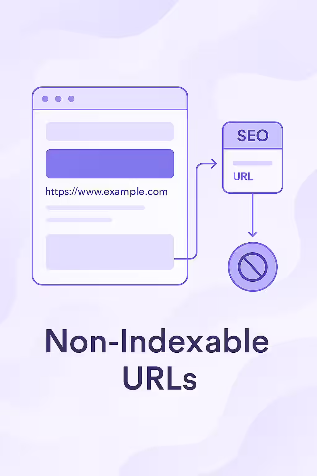 An illustration of an invisible webpage, symbolizing a non-indexable URL.