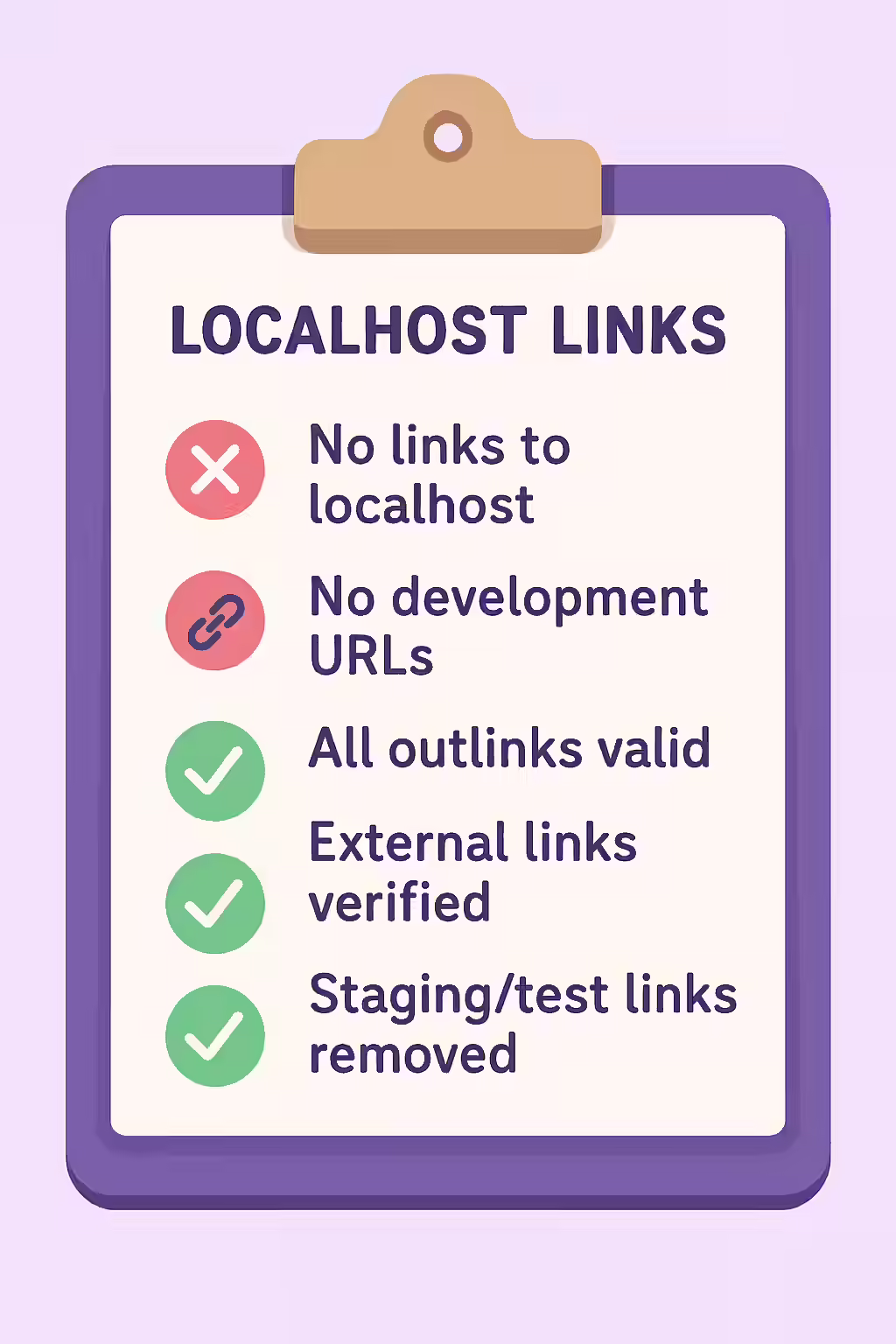outlinks to localhost checklist
