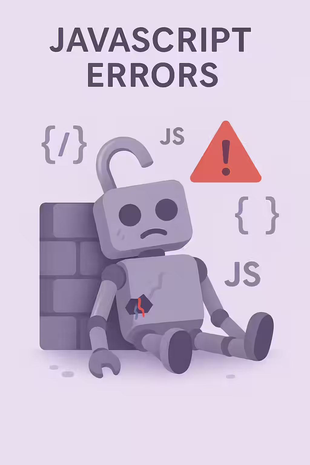 An illustration of a broken robot, symbolizing the importance of fixing pages with JavaScript errors.
