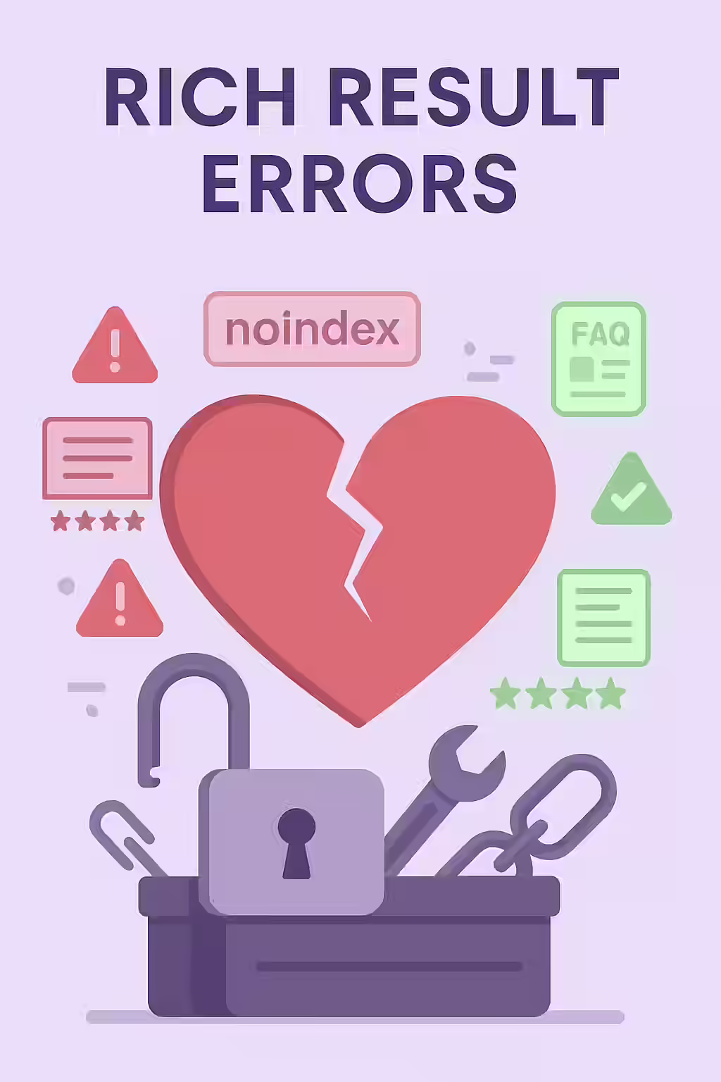 An illustration of a broken promise, symbolizing the importance of fixing rich result validation errors.