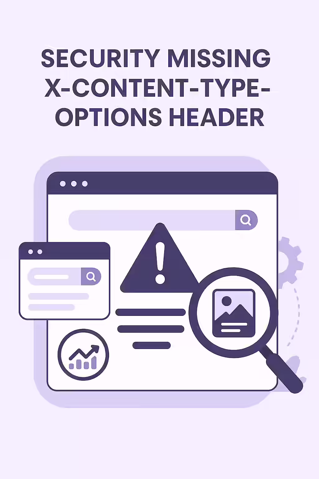 An illustration showing a shield protecting a website from a malicious script disguised as an image, symbolizing the role of the X-Content-Type-Options header.