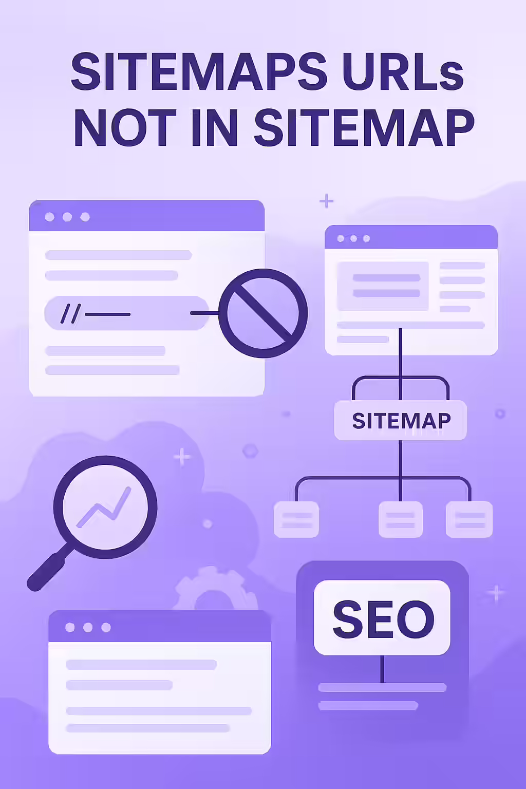 An illustration of a book with a missing chapter, symbolizing the importance of including all of your important URLs in your sitemap.