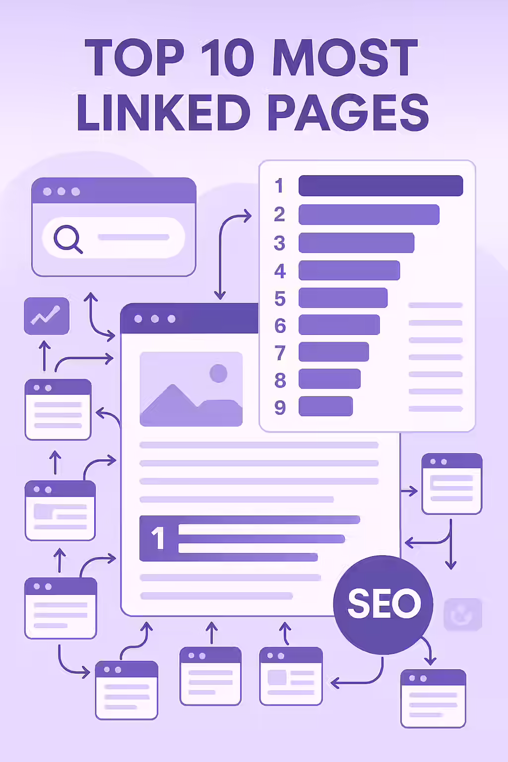An illustration of a city with all roads leading to it, symbolizing the importance of getting links from the top 10 most linked pages.