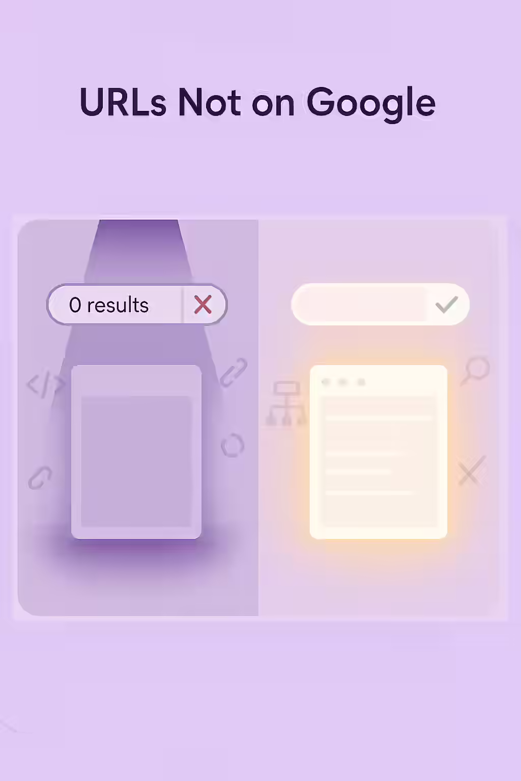 An illustration of an invisible page, symbolizing the importance of fixing URLs not on Google.