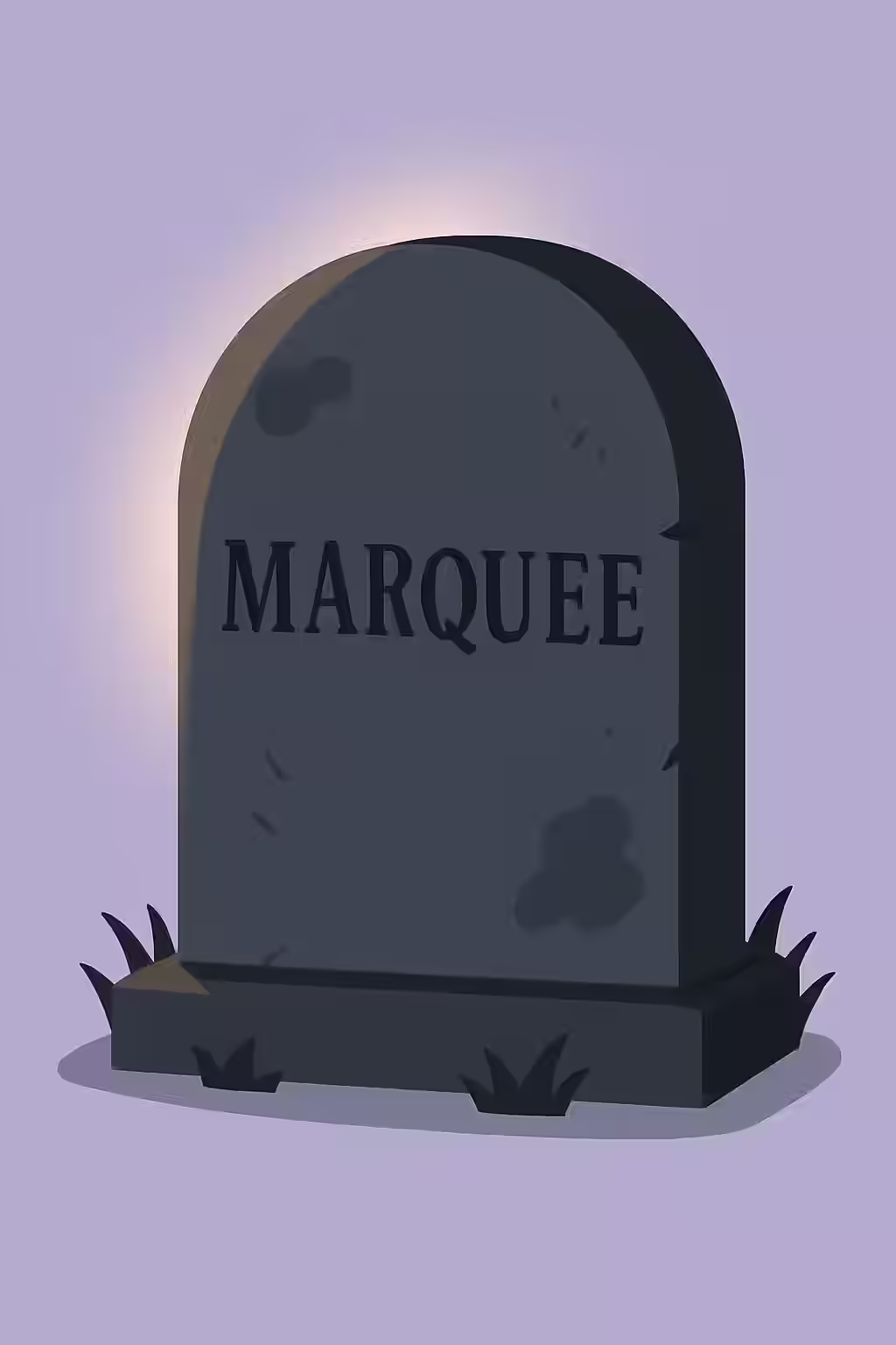 An illustration of a tombstone, symbolizing the deprecated status of the marquee element.