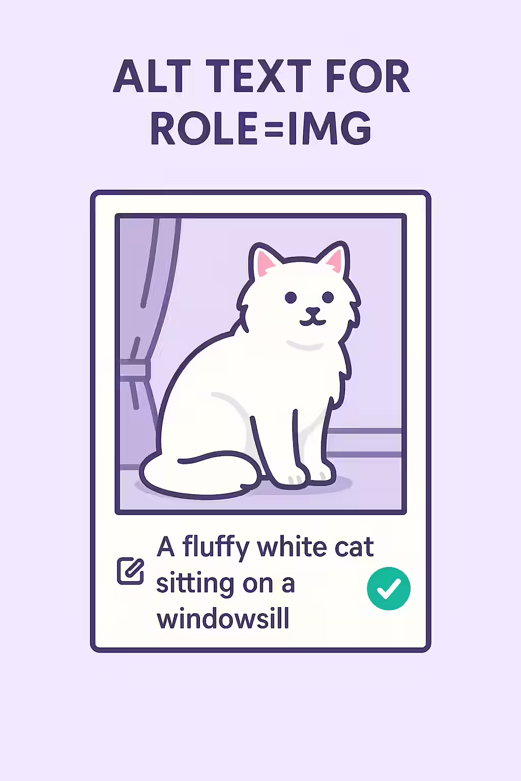 An illustration of an image with a clear and descriptive alternate text, symbolizing the importance of alternate text for elements with role=img.