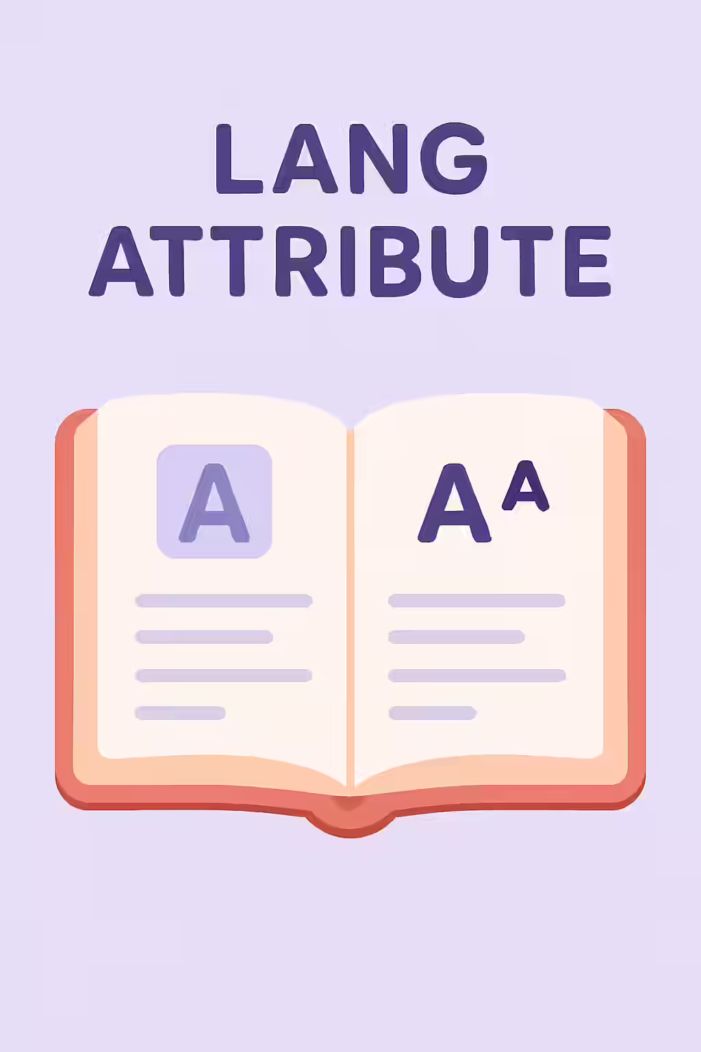 An illustration of a translation book, symbolizing the importance of using the lang attribute.