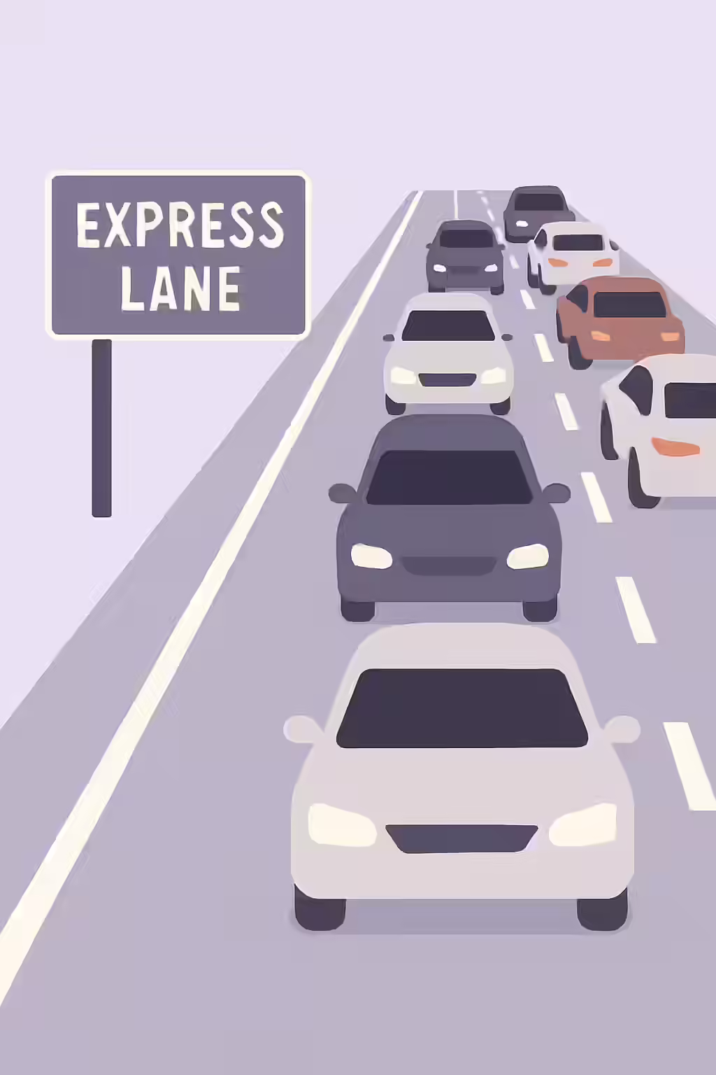 An illustration of an express lane, symbolizing the importance of providing a way for users to bypass repeated blocks of content.