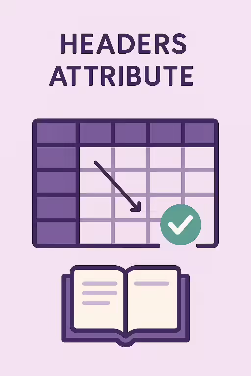 An illustration of a table with clearly associated header and data cells, symbolizing the importance of the 'headers' attribute.