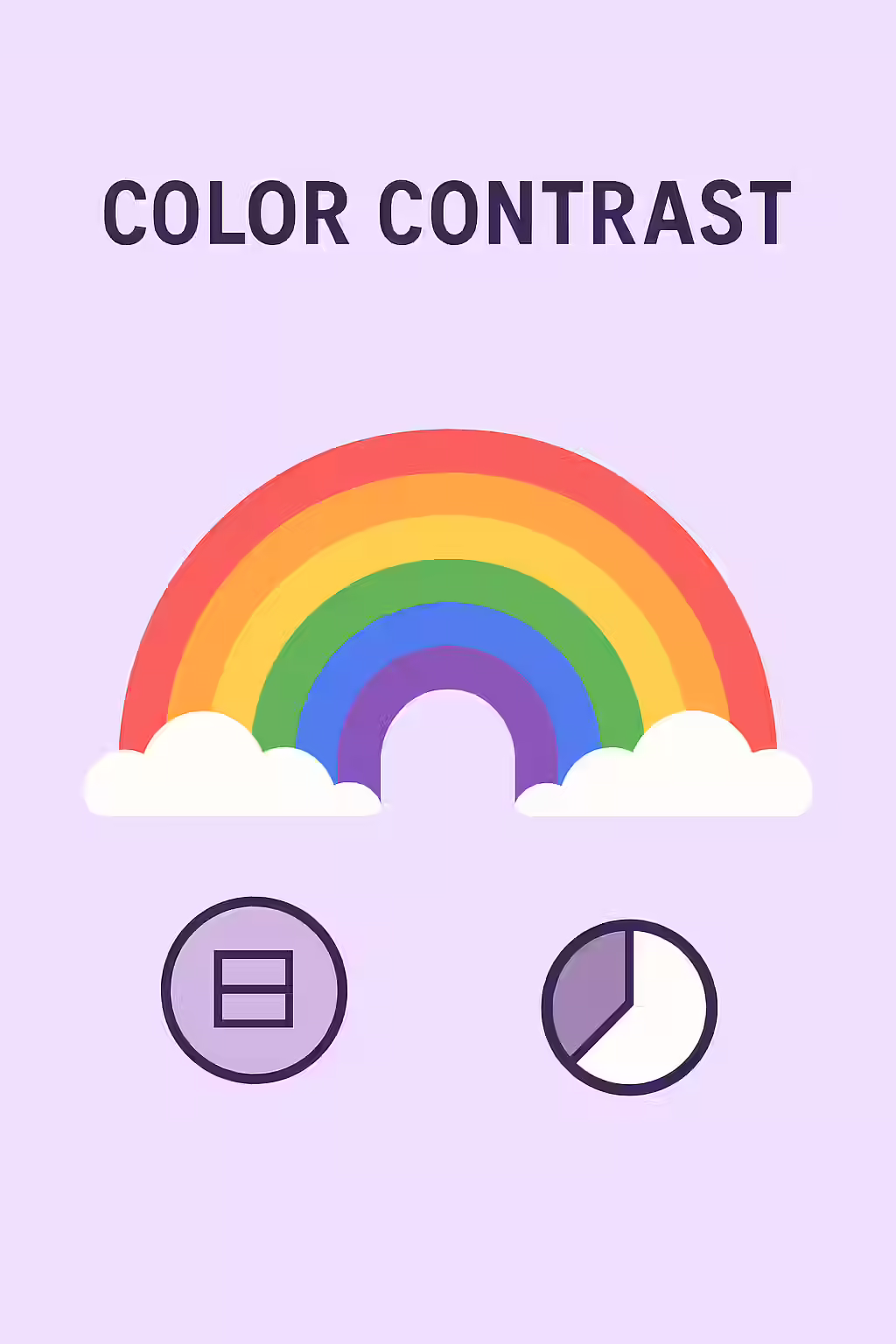 An illustration of a rainbow, symbolizing the importance of color contrast ratios.